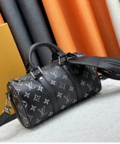 Alternative view of Louis Vuitton Brushed Monogram Keepall Bandouliere 25 City Bag In Black