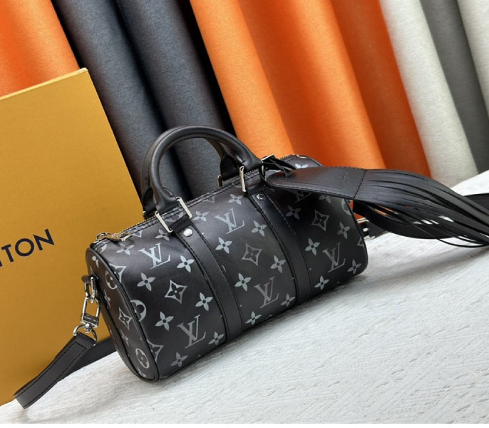 Louis Vuitton Brushed Monogram Keepall Bandouliere 25 City Bag In Black - Image 2