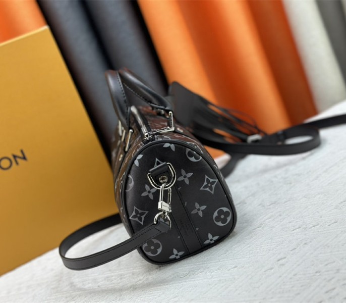 Louis Vuitton Brushed Monogram Keepall Bandouliere 25 City Bag In Black - Image 3