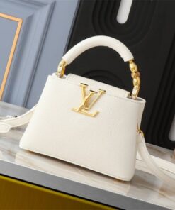 Louis Vuitton Capucines Mini Capucines Handbag In Quartz White