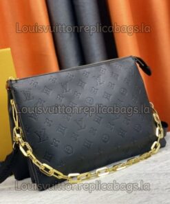 Alternative view of Louis Vuitton Coussin MM Bag In Black With Jacquard Strap