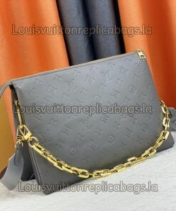 Alternative view of Louis Vuitton Coussin MM Bag In Gray With Jacquard Strap