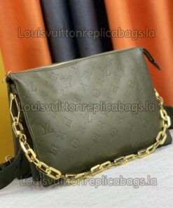 Alternative view of Louis Vuitton Coussin MM Bag In Khaki With Jacquard Strap