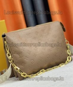 Alternative view of Louis Vuitton Coussin MM Bag In Taupe With Jacquard Strap