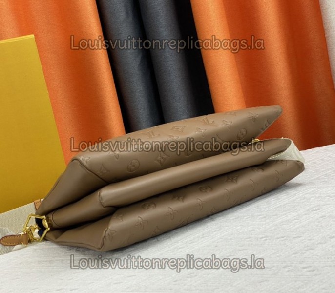 Louis Vuitton Coussin MM Bag In Taupe With Jacquard Strap - Image 5
