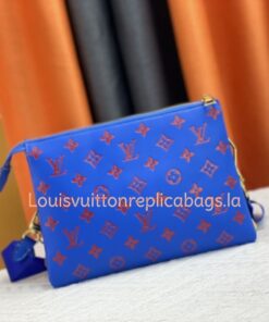Alternative view of Louis Vuitton Coussin PM Bag In Blue And Red With Jacquard Strap