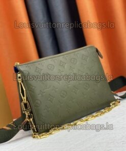 Alternative view of Louis Vuitton Coussin PM Bag In Khaki With Jacquard Strap