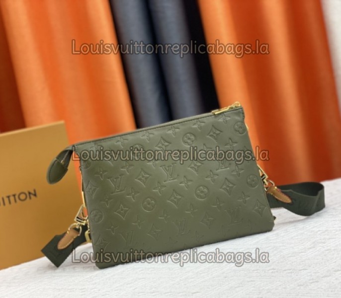 Louis Vuitton Coussin PM Bag In Khaki With Jacquard Strap - Image 3