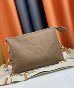 Louis Vuitton Coussin PM Bag In Taupe With Jacquard Strap