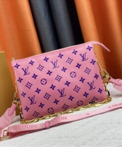 Louis Vuitton Coussin PM Bag In Pink And Purple With Jacquard Strap