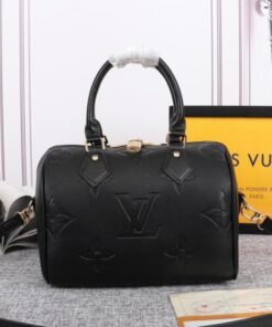 Louis Vuitton Monogram Empreinte Leather Speedy Bandouliere 25 Handbag In Black
