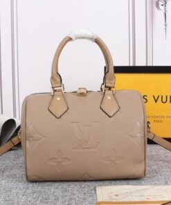 Louis Vuitton Monogram Empreinte Leather Speedy Bandouliere 25 Handbag In Tourterelle Gray