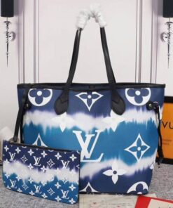 Louis Vuitton Seasonal Escale Neverfull MM Tote In Blue
