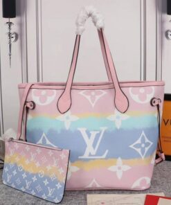 Louis Vuitton Seasonal Escale Neverfull MM Tote In Pastel Pink