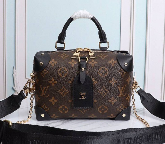 Louis Vuitton Monogram Canvas Petite Malle Souple Handbag In Black