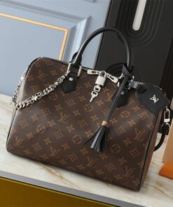 Louis Vuitton Monogram Canvas Soft Speedy 30 Dark Handbag In Black