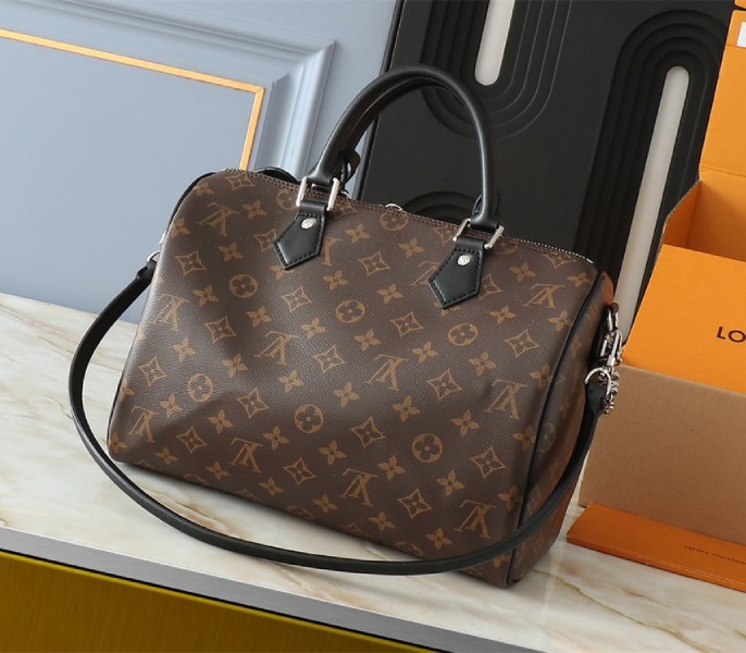 Louis Vuitton Monogram Canvas Soft Speedy 30 Dark Handbag In Black - Image 2