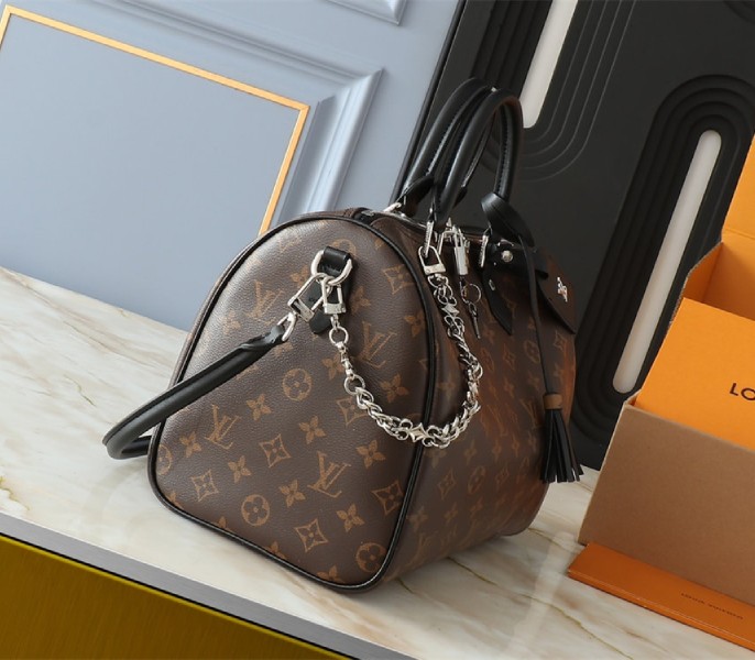 Louis Vuitton Monogram Canvas Soft Speedy 30 Dark Handbag In Black - Image 3