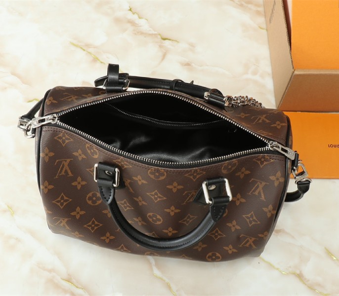 Louis Vuitton Monogram Canvas Soft Speedy 30 Dark Handbag In Black - Image 8