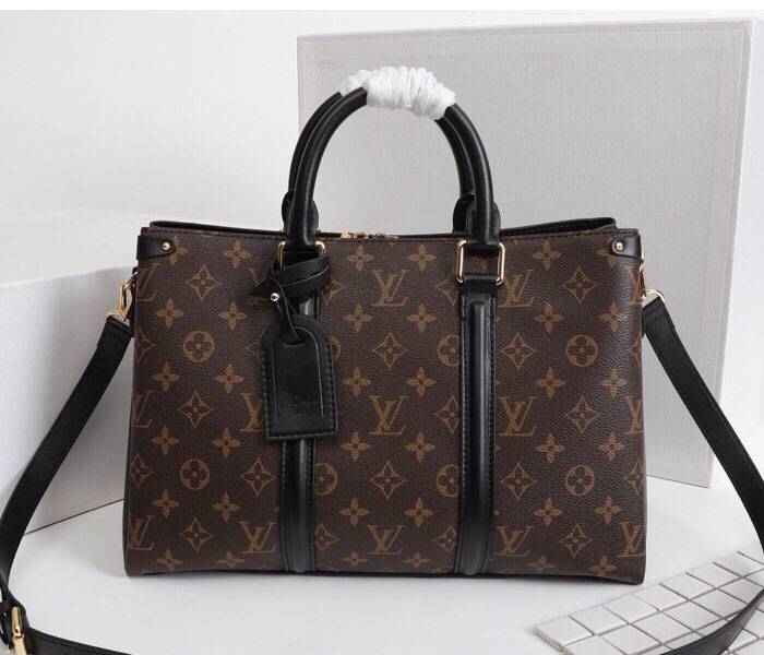 Louis Vuitton Monogram Canvas Soufflot MM Bag In Black
