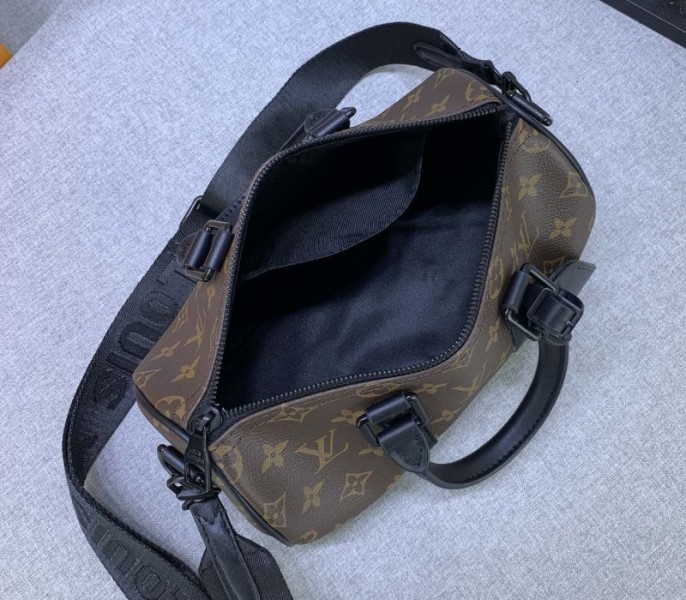 Louis Vuitton Monogram Canvas Keepall Bandouliere 25 In Black - Image 6