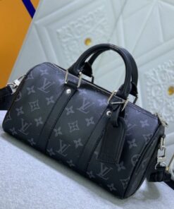 Alternative view of Louis Vuitton Monogram Eclipse Canvas Keepall Bandouliere 25 Travel Bag