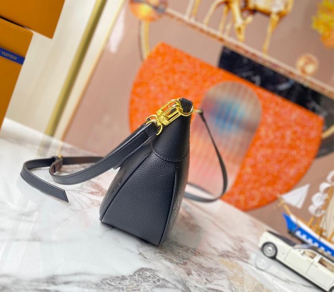 Louis Vuitton Monogram Empreinte Leather Bagatelle Mini Hobo In Black - Image 3