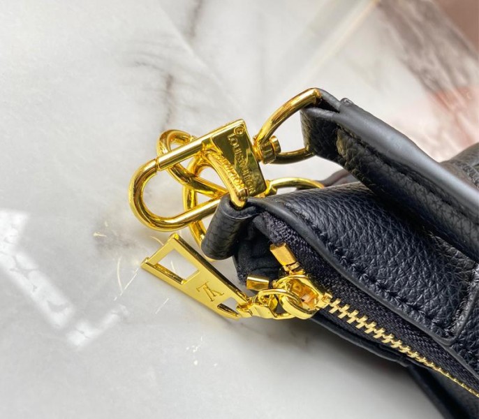 Louis Vuitton Monogram Empreinte Leather Bagatelle Mini Hobo In Black - Image 8