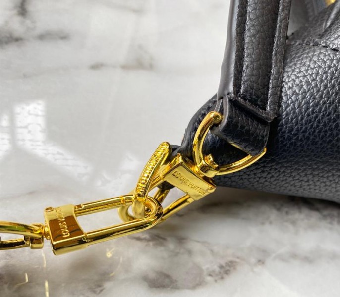 Louis Vuitton Monogram Empreinte Leather Bagatelle Mini Hobo In Black - Image 9