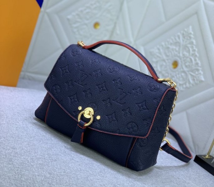 Louis Vuitton Monogram Empreinte Leather Blanche BB Handbag In Navy Blue - Image 2