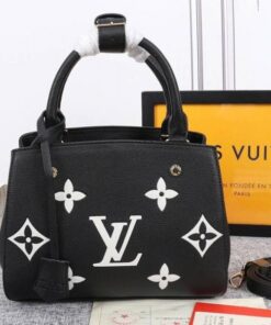 Fake Louis Vuitton Monogram Empreinte Montaigne BB Tote Bag In Black