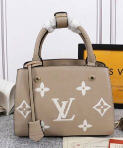 Replica Louis Vuitton Monogram Empreinte Montaigne BB Bag In Tourterelle Gray