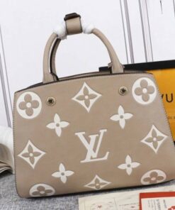 Alternative view of Louis Vuitton Monogram Empreinte Montaigne MM In Tourterelle Gray