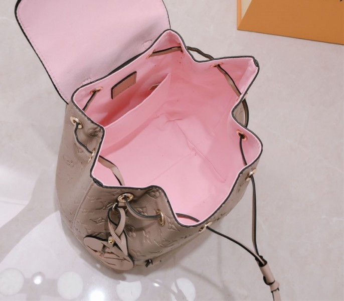 Louis Vuitton Monogram Empreinte Leather Montsouris PM Backpack In Tourterelle Gray - Image 4