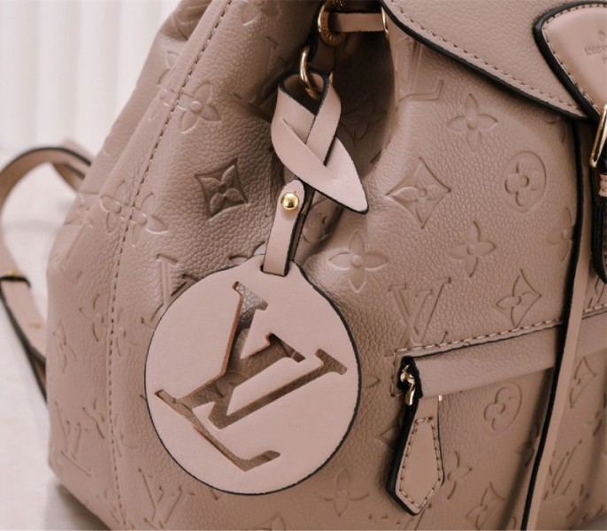 Louis Vuitton Monogram Empreinte Leather Montsouris PM Backpack In Tourterelle Gray - Image 7