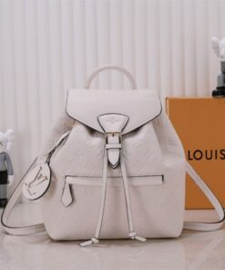 Louis Vuitton Monogram Empreinte Leather Montsouris PM Backpack In White