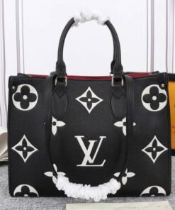 Louis Vuitton Monogram Empreinte OnTheGo MM Tote In Black