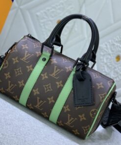Alternative view of Louis Vuitton Monogram Macassar Canvas Keepall Bandouliere 25 In Minty Green