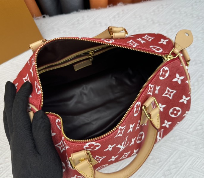 Louis Vuitton Speedy P9 Bandouliere 30 Bag In Red - Image 6