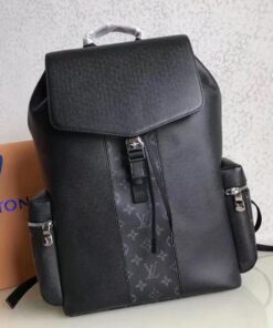 Louis Vuitton Taiga Leather Outdoor Backpack In Eclipse Black