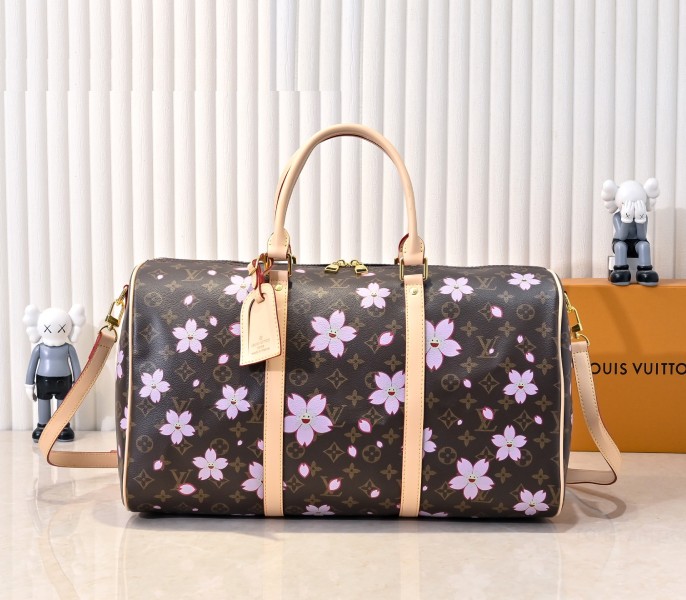 X TM Monogram Canvas Keepall 45 With Cherry Blossom