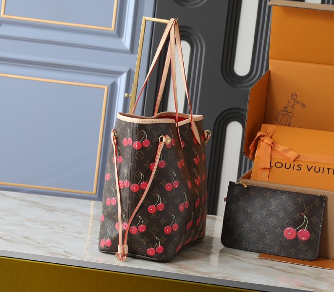 LV X TM Monogram Cherry Canvas Neverfull MM - Image 2