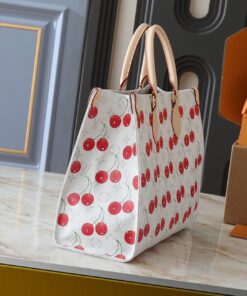 Alternative view of X TM Monogram Cherry Canvas Onthego MM In White Style 1