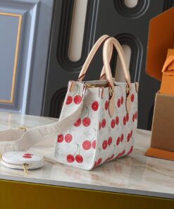 Alternative view of X TM Monogram Cherry Canvas Onthego PM In White